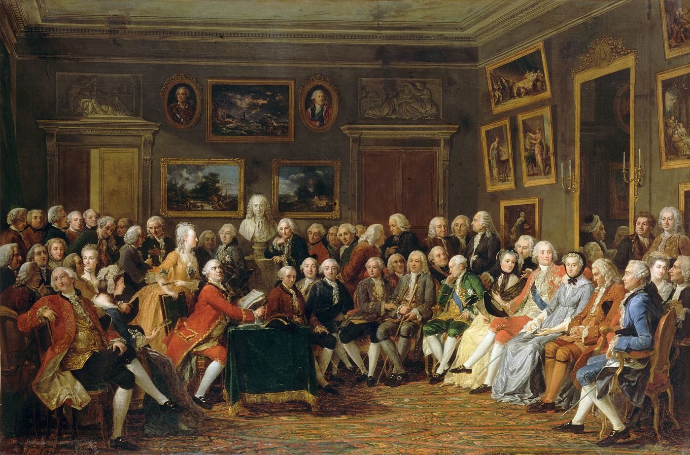 An Evening at Madame Geoffrin's by Anicet Charles Gabriel Lemonnier
