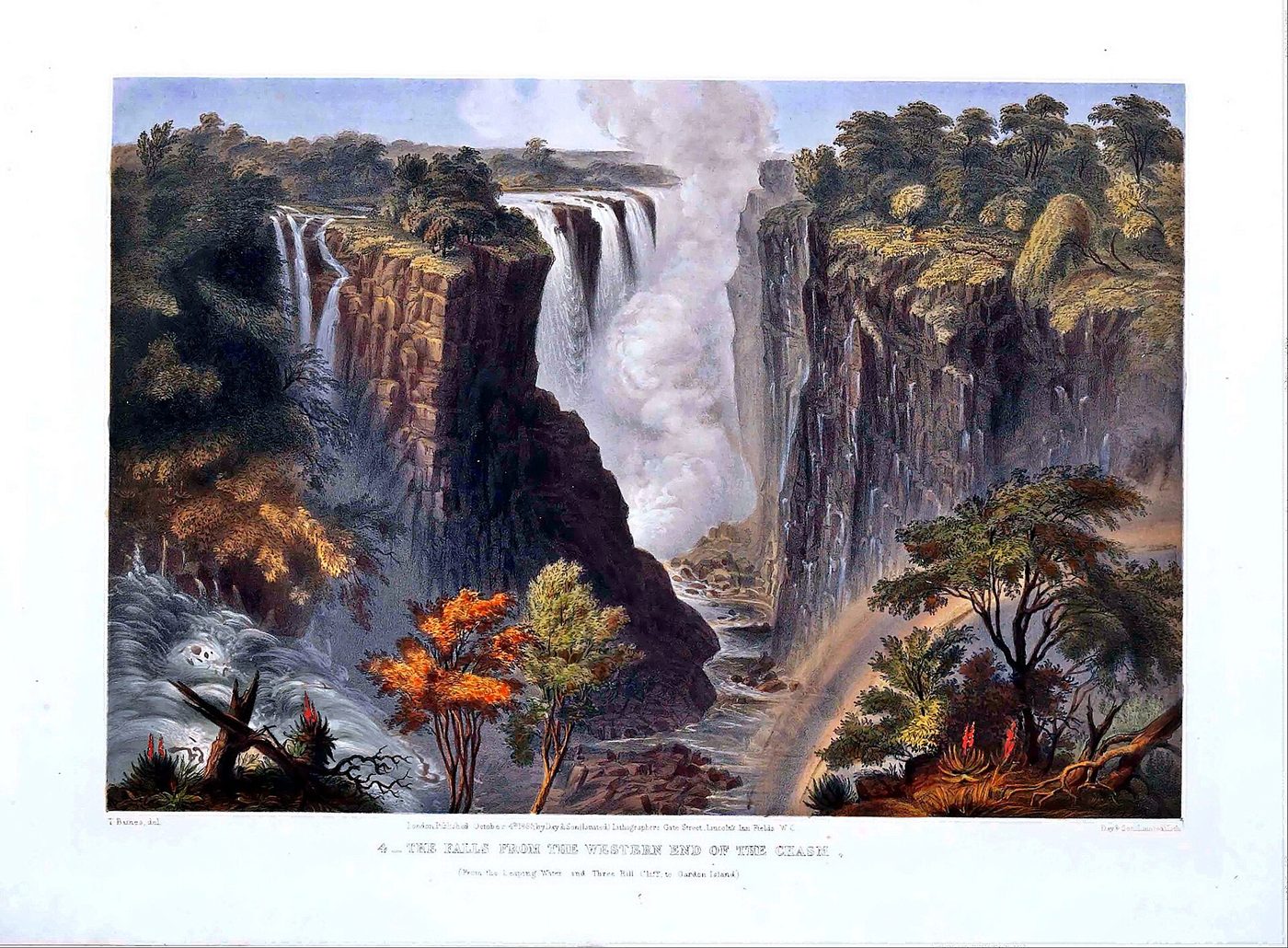 The Victoria Falls, Zambesi River by Thomas Baines