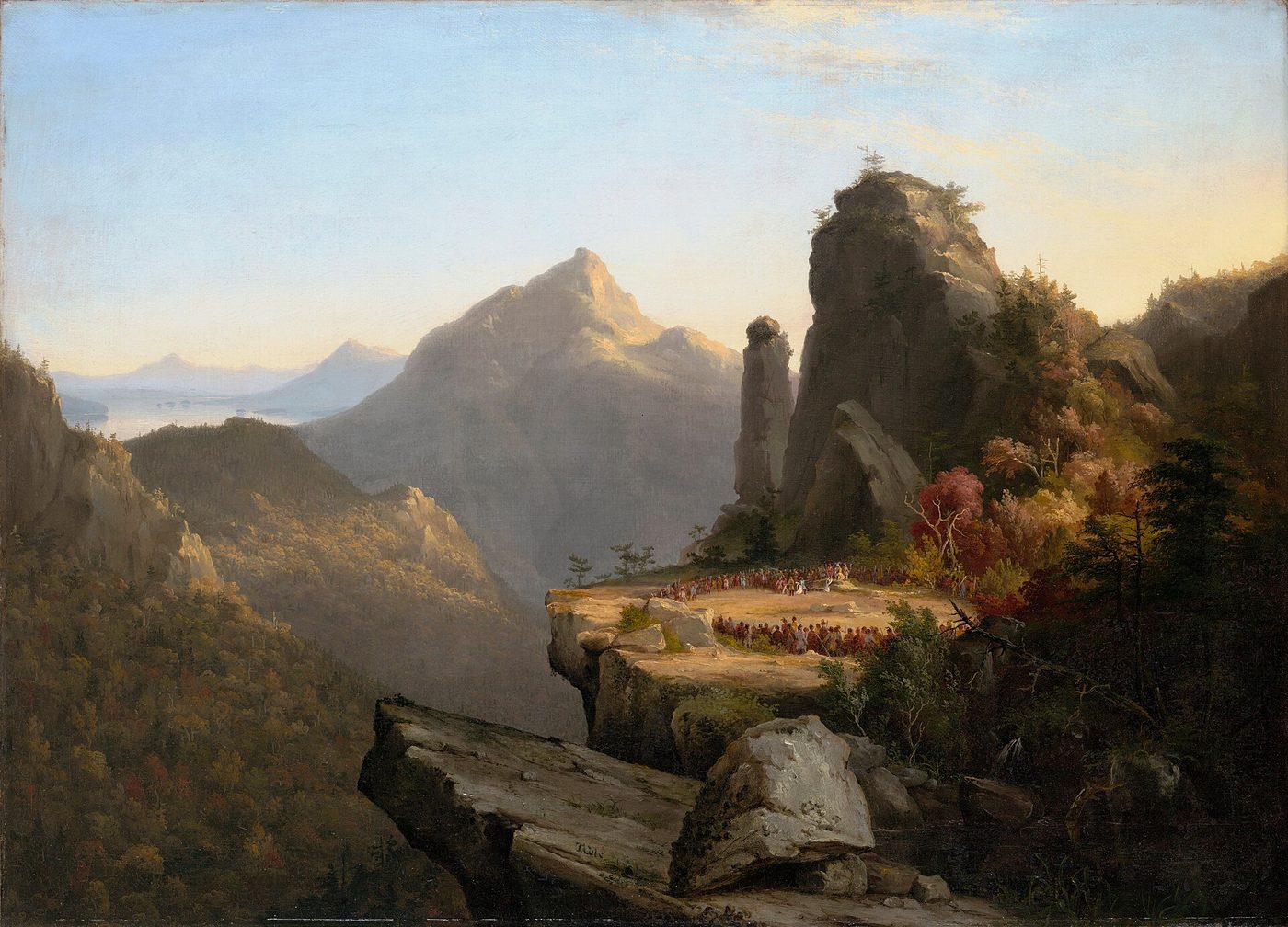 Scene from "The Last of the Mohicans," Cora Kneeling at the Feet of Tamenund by Thomas Cole