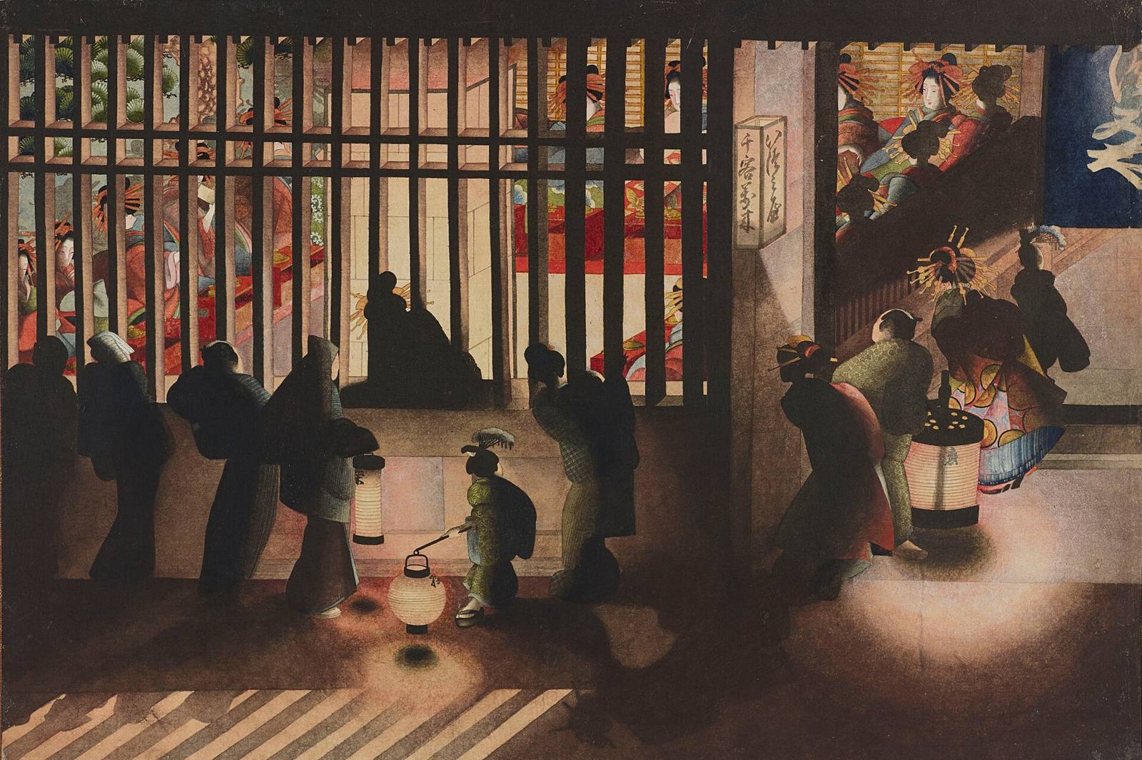 Night Scene in the Yoshiwara by Katsushika Ōi