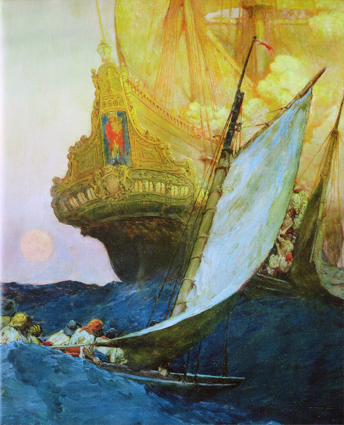 An Attack on a Galleon by Howard Pyle