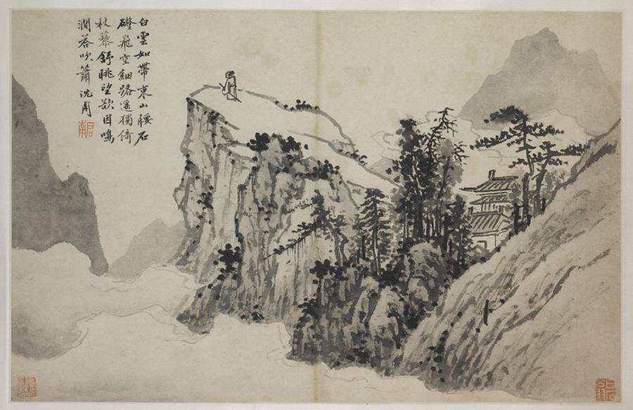 Poet on a Mountain Top by Shen Zhou