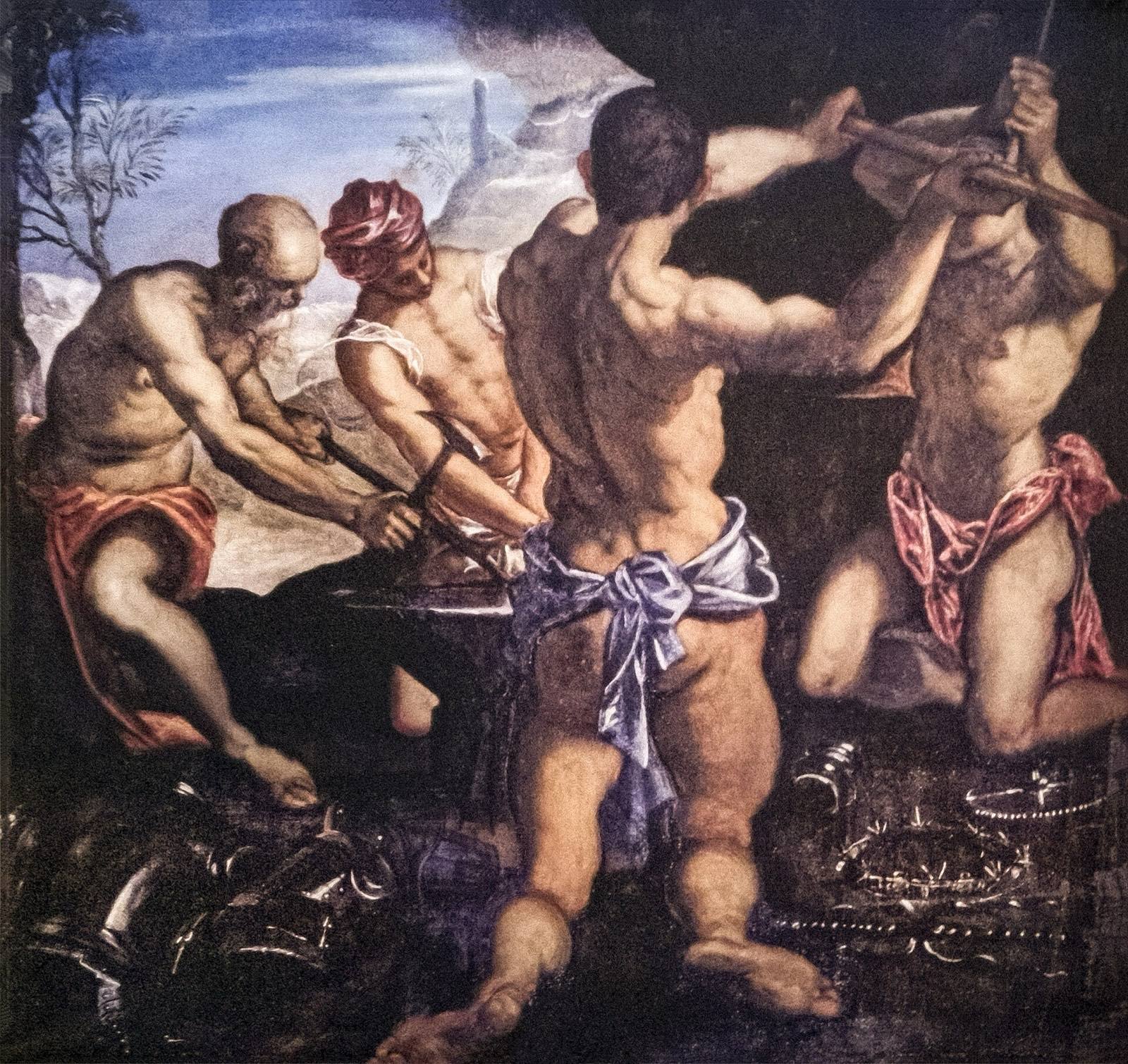 The Forge of Vulcan by Tintoretto